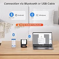 Vista 2 de MUNBYN Impresora de Recibos Bluetooth, Impresora Térmica Inalámbrica Mini de 58 mm POS para Restaurante, Portátil para Android/Windows