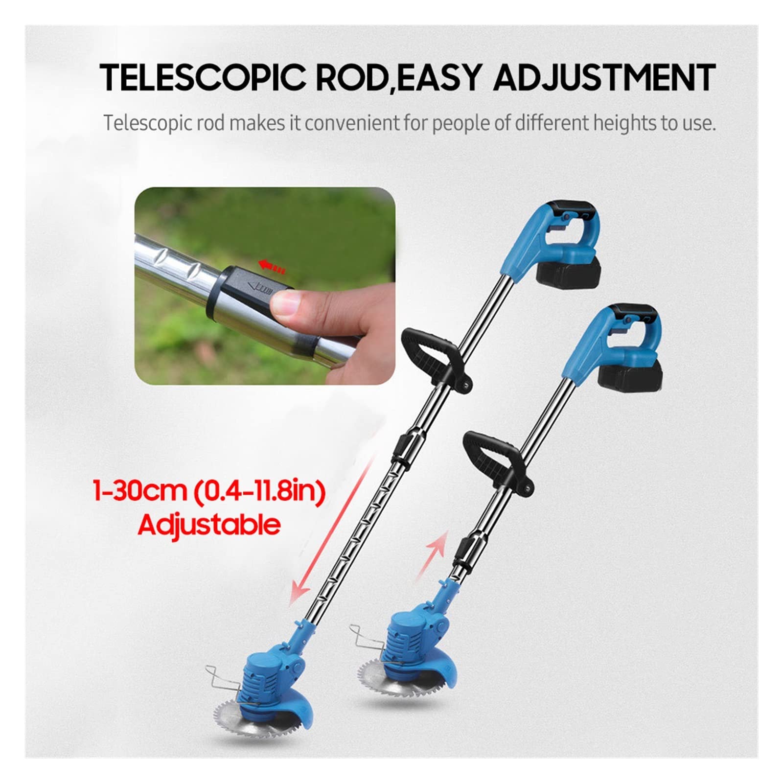 Rasenmäher, 21 V einziehbarer Hand-Akku-Rasenmäher, elektrischer Rasenmäher, 1500 mAh Akku, multifunktionaler Power-Trimmer, Gartengeräte