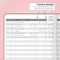 Vista 5 de Clever Fox Check Register Book - Deluxe Transaction Register, Accounting Ledger Book, Checkbook Register & Checking Account Register Book for Rojo
