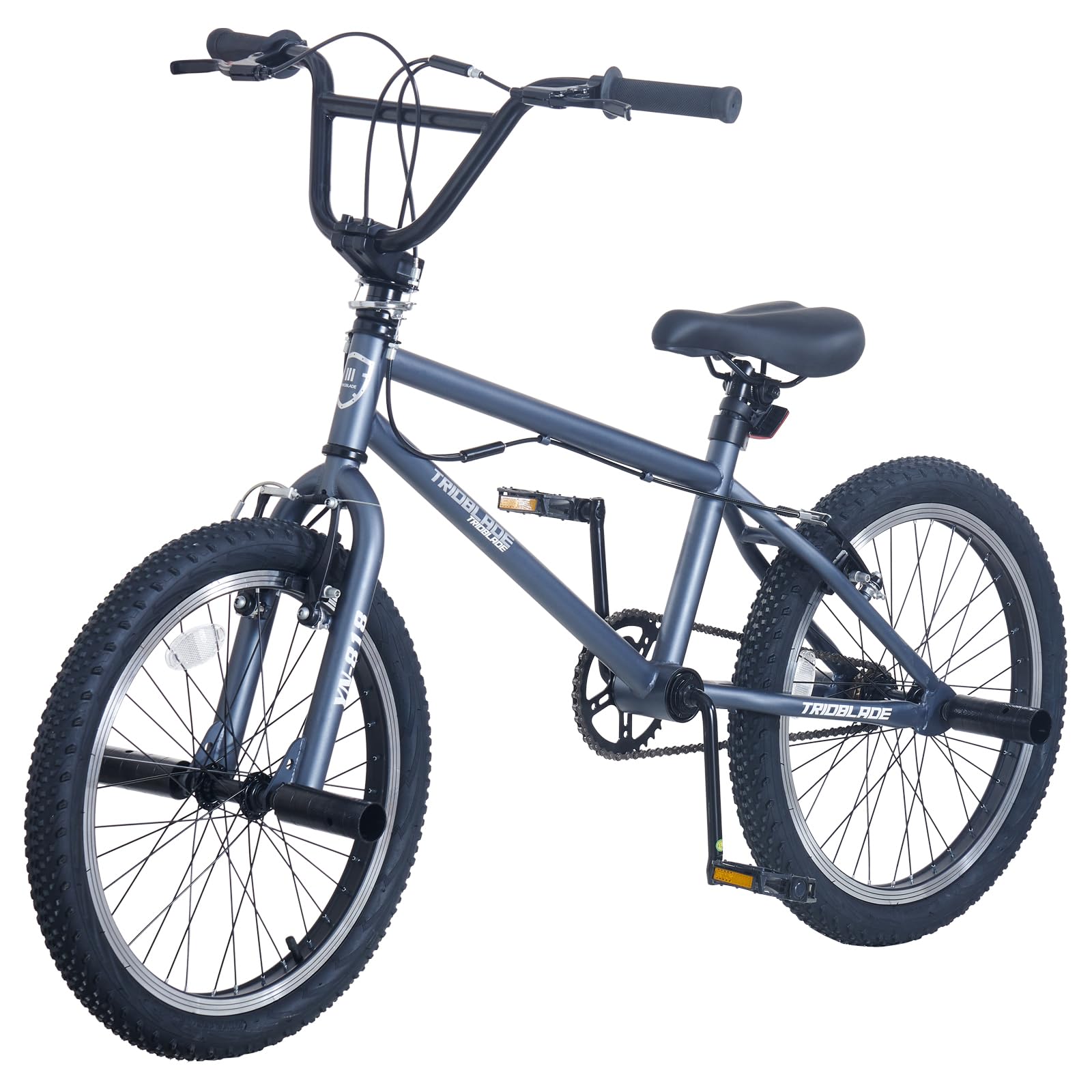 BSTSEL 20 inch Freestyle BMX Bike Kids Bicycle for Boys and Girls for 6-13 Years Old Kids and Beginner Level Riders 4 Pegs 360 Degree Rotating Handlebar (Grey)