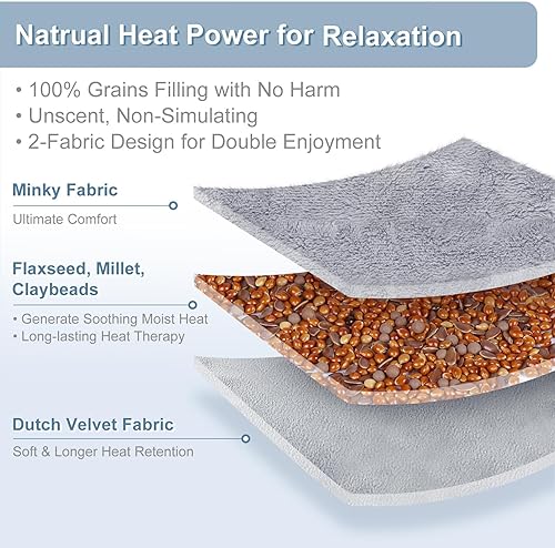 Miniatura 9 de SuzziPad Almohadilla térmica para microondas para cuello y chorros almohadillas de calefacción multiusos de 7 x 18 pulgadas para calambres dolor