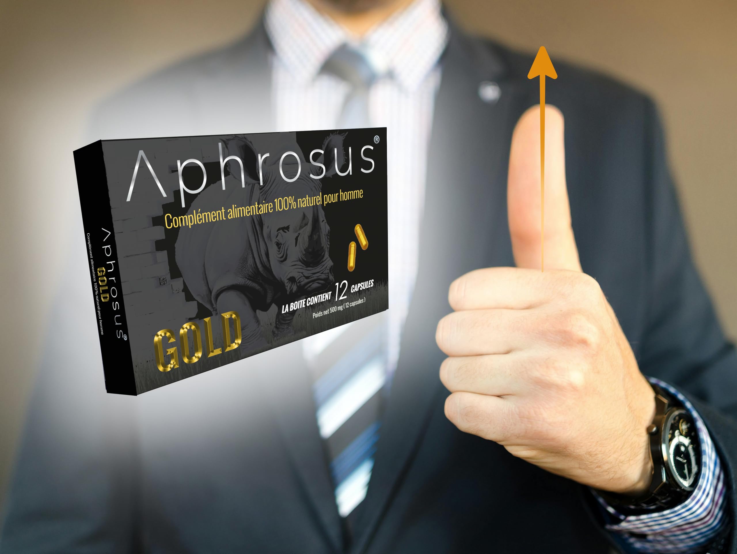 Gold-Complément alimentaire pour hommes à base de ginseng et Ginkgo- Effet super puissant et prolongé -blister 12 gélules