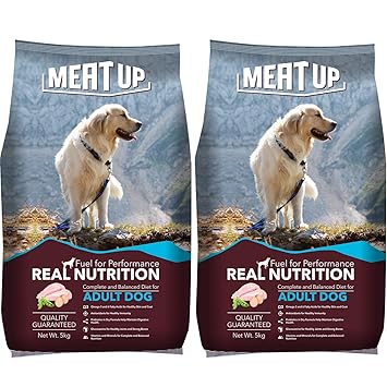 Meat Up Adult Dog Dry Food, 5 kg (Buy 1 Get 1 Free) - Chicken Flavour