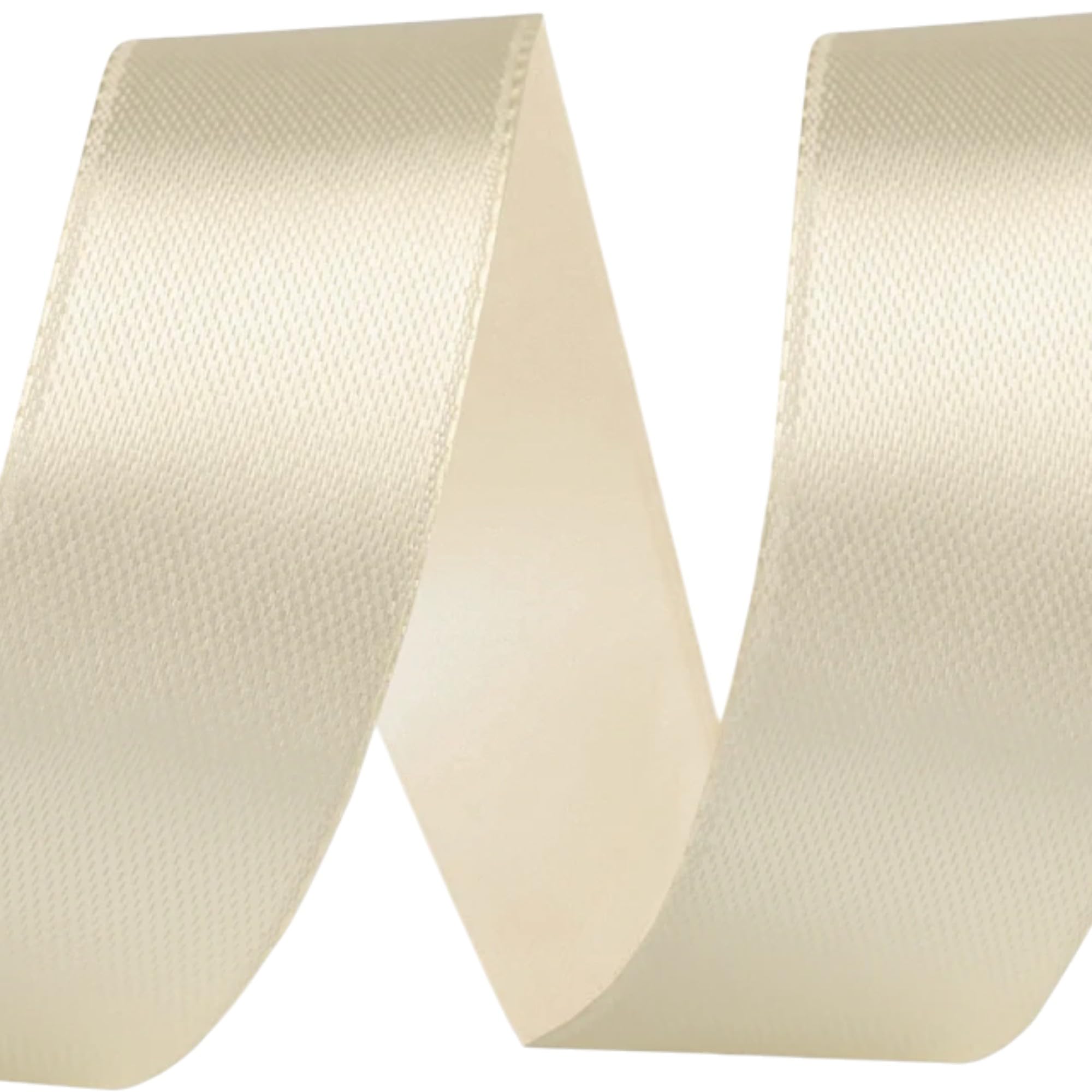 cyclingcolors Satin Polyester Ribbon - 20mm x 22m - Gift Wrapping Ribbon for Packaging, Decoration, Birthday, Cakes, Sewing, Crafts & Floristry - Cream