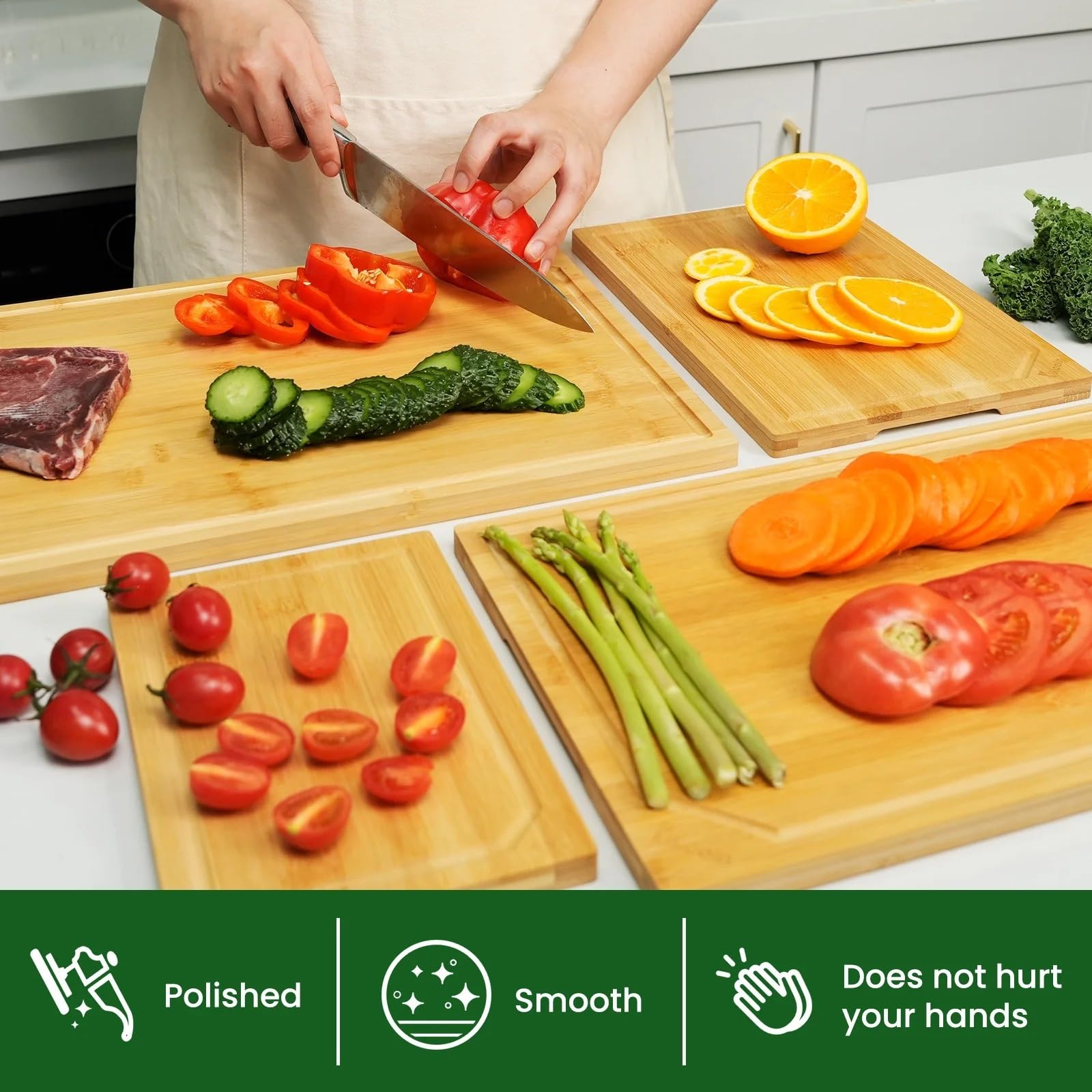 Tablas de Picar, Juego De 3 Tablas Cortar Bambú Para Cocina para cocina