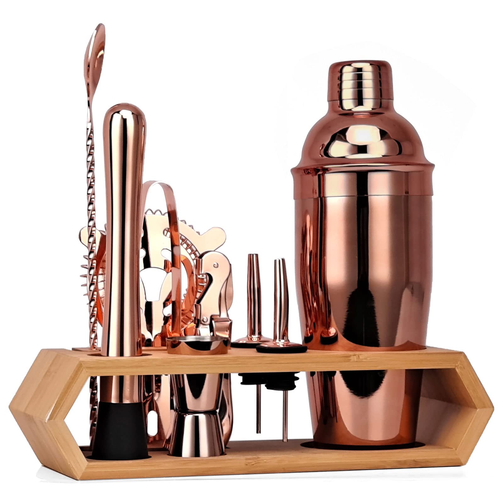 Shaker Boston in Acciaio Inossidabile, Miscelatore per Cocktail e Vino, Barattoli per Shaker Shaker, Accessori per Bar e Vino (Oro rosa