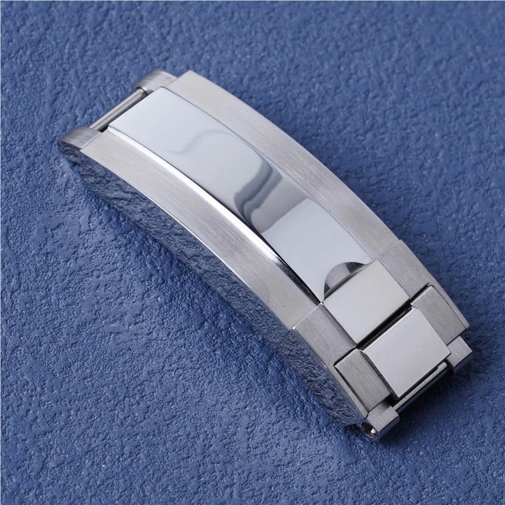 Fermoir Coulissant en Acier Inoxydable 9 mm x 9 mm avec Boucle de Montre – Finition polie brossée for Bracelets de Montre Seiko 5 et Rolex(All Gold)