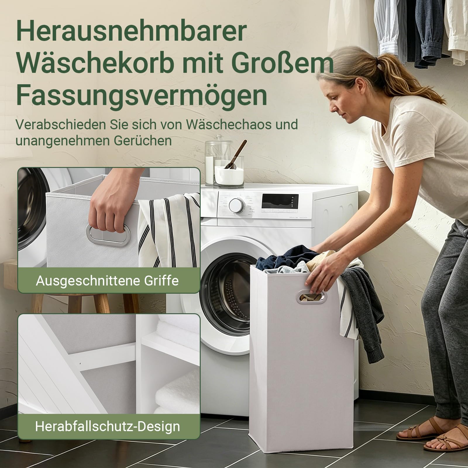 SoBuy Wäscheschrank mit Wäschekorb, 6 Ablagen & 2 Schubladen, 171cm | Schmaler Badschrank mit 6 Ablagen und 2 Schubladen für Wäsche, Handtücher und Pflegeartikel Ideal für Badnischen. BZR104-W