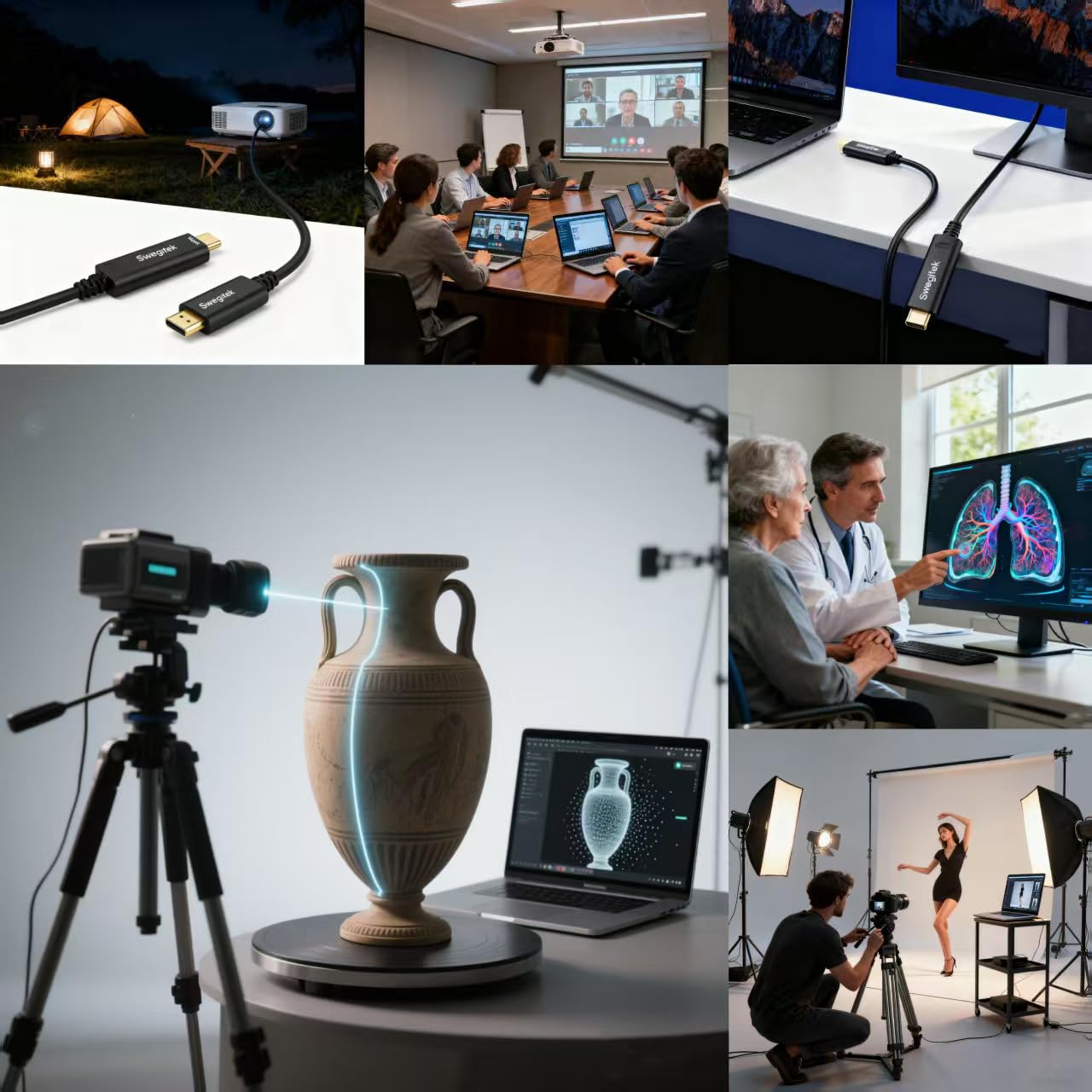 50ft Active Fiber Optic USB C 3.2 Cable 10Gbps High Speed Long Distance USB Type 3.2 with SiliconLine Chip,for logitech 4K Camera, VR,Video Conference Industrial Systems Data Centers smart Classroom