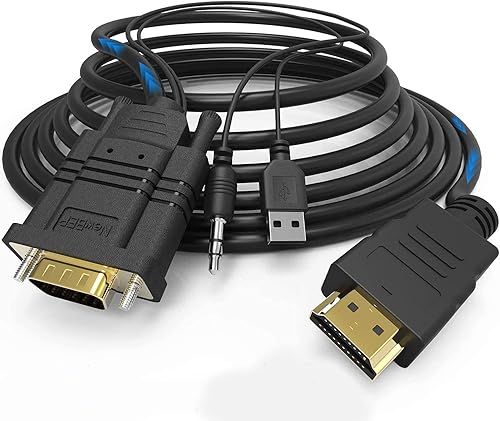 Miniatura 7 de Cable adaptador HDMI a VGA, HDMI macho chapado a VGA hembra cable de vídeo 1080p, 40 pulgadas Negro