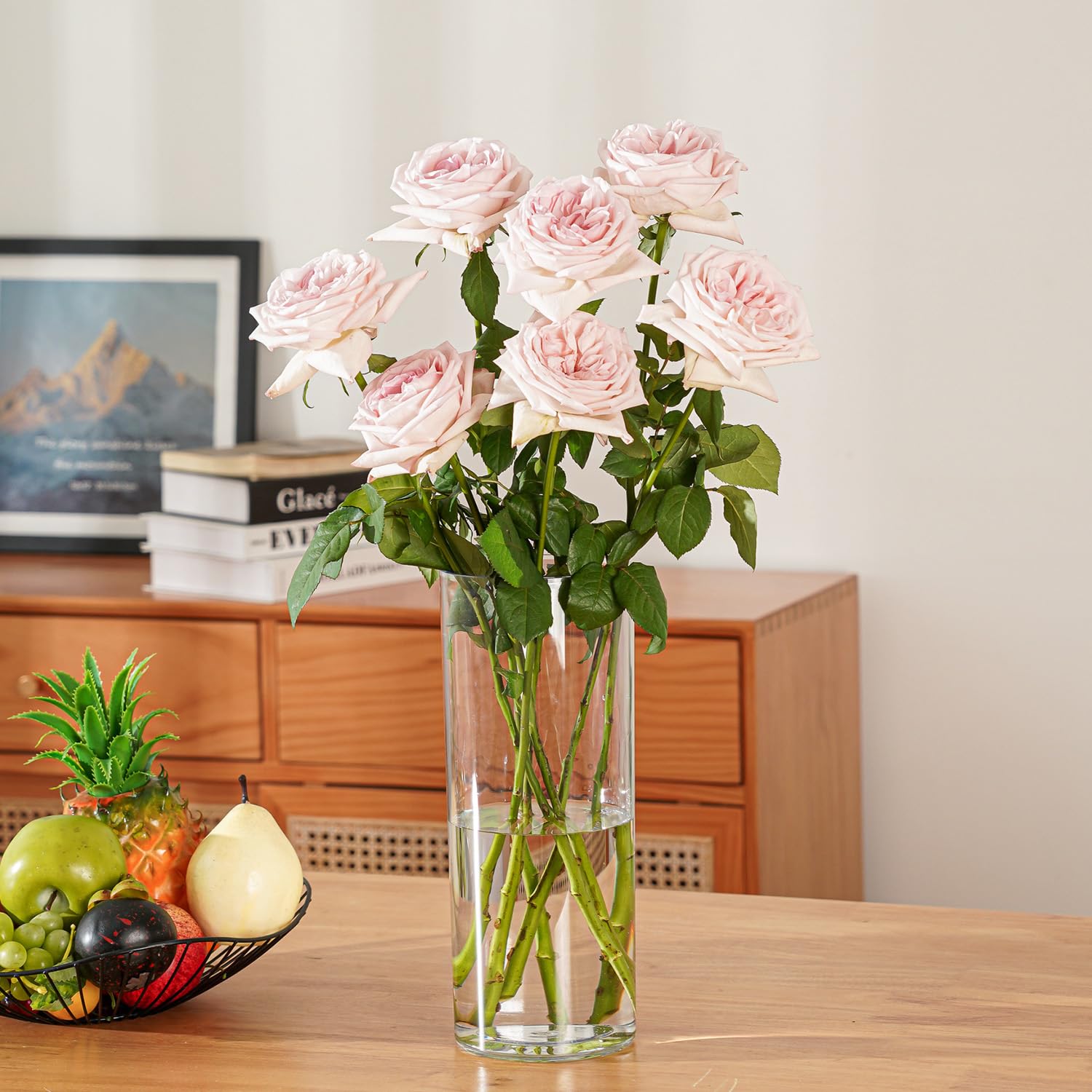 Koelaa Acryl Vase Bruchsicher Transparent Grau | Zylindervase 10x20 Cm Für Hochzeitsdeko & Home Decor