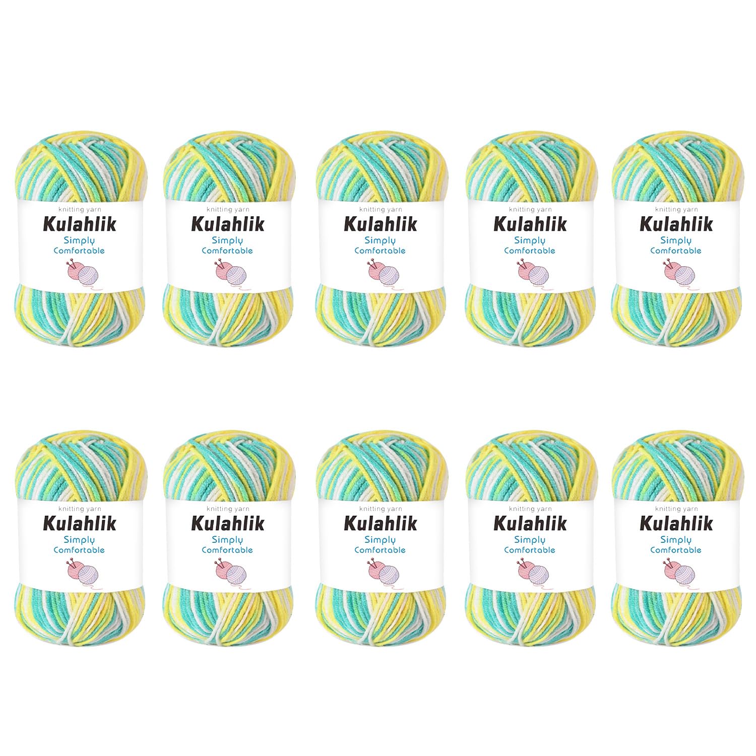 250g(5x50g) Acrylic Yarn for Crochet/Knitting, Colorful Gradient Yarn Thread, 5 Rolls Skeins, Perfect for Any Knitting Crochet and Crafts Mini Project — view 51