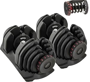 Ensemble d'haltères réglables de 90 lb (10 - 90 lb) : 17 réglages de poids réglables, ensemble d'haltères compacts, changement entre les exercices, poids pour salle de gym et fitness | Haltere Ajustable, Poids Ajustable, Alteres — Simple & Paire