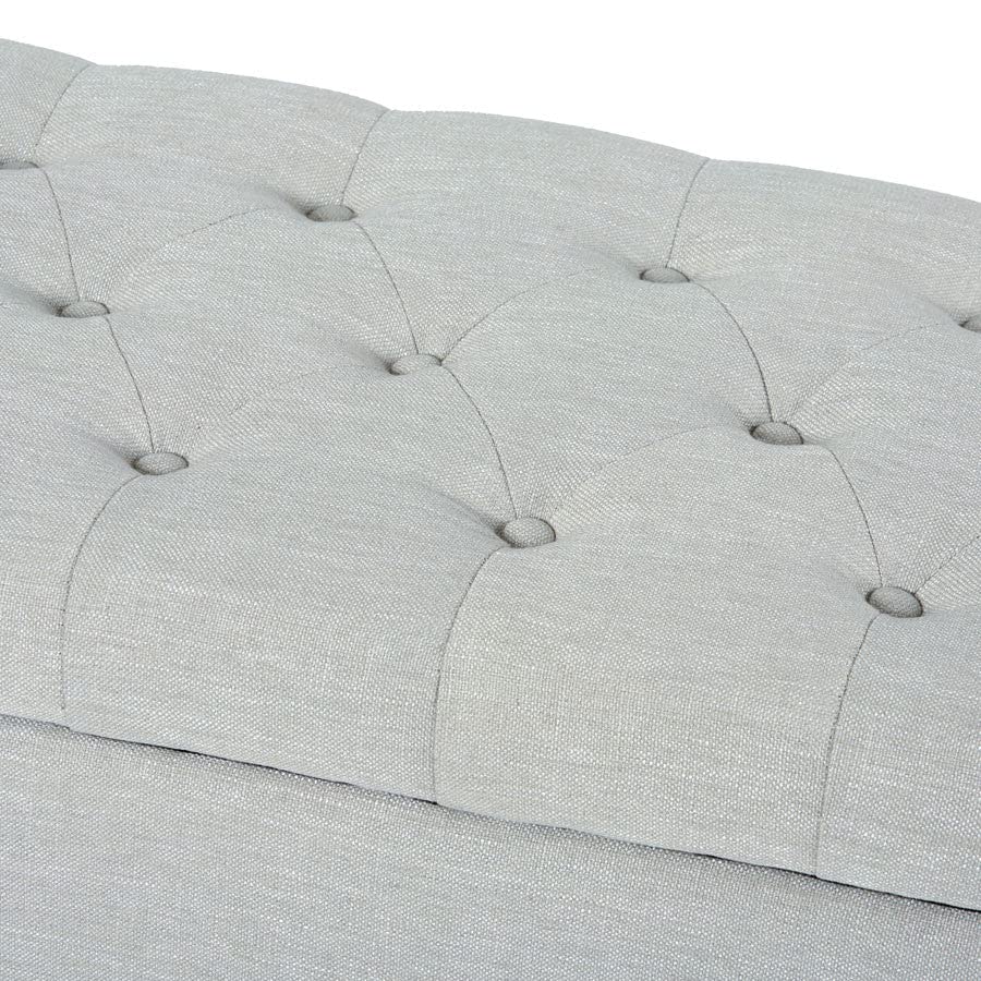 Image of MODERN WAVE Ashlee 50 inch Large Fabric Upholstered Flip Top Storage Bench 3 Seater Sofa Couch Pouffe Sofa Bench Ottoman for Living Room, Bedroom, Office. (Taupe)