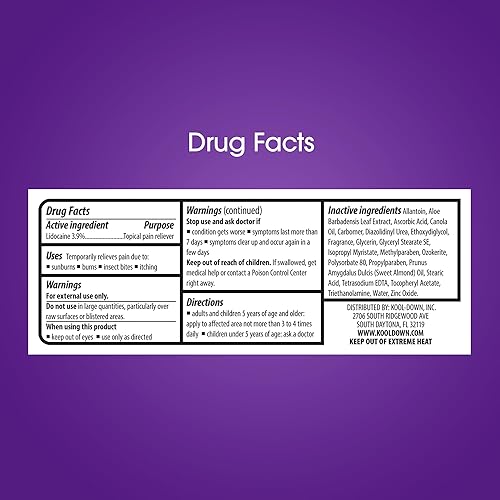 Miniatura 6 de Crema adormecedora  Alivio de picazón, quemaduras y picaduras  Lidocaína de máxima fuerza  4.5 onzas  Kool-Down