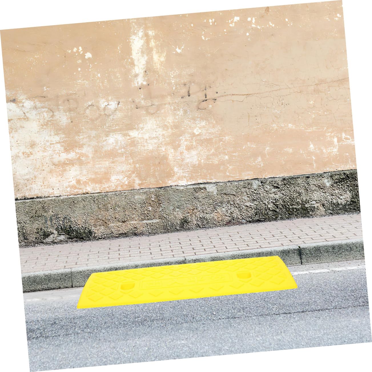 Rampa in Gomma per Soglia Auto e Scooter, Antiscivolo Gialla