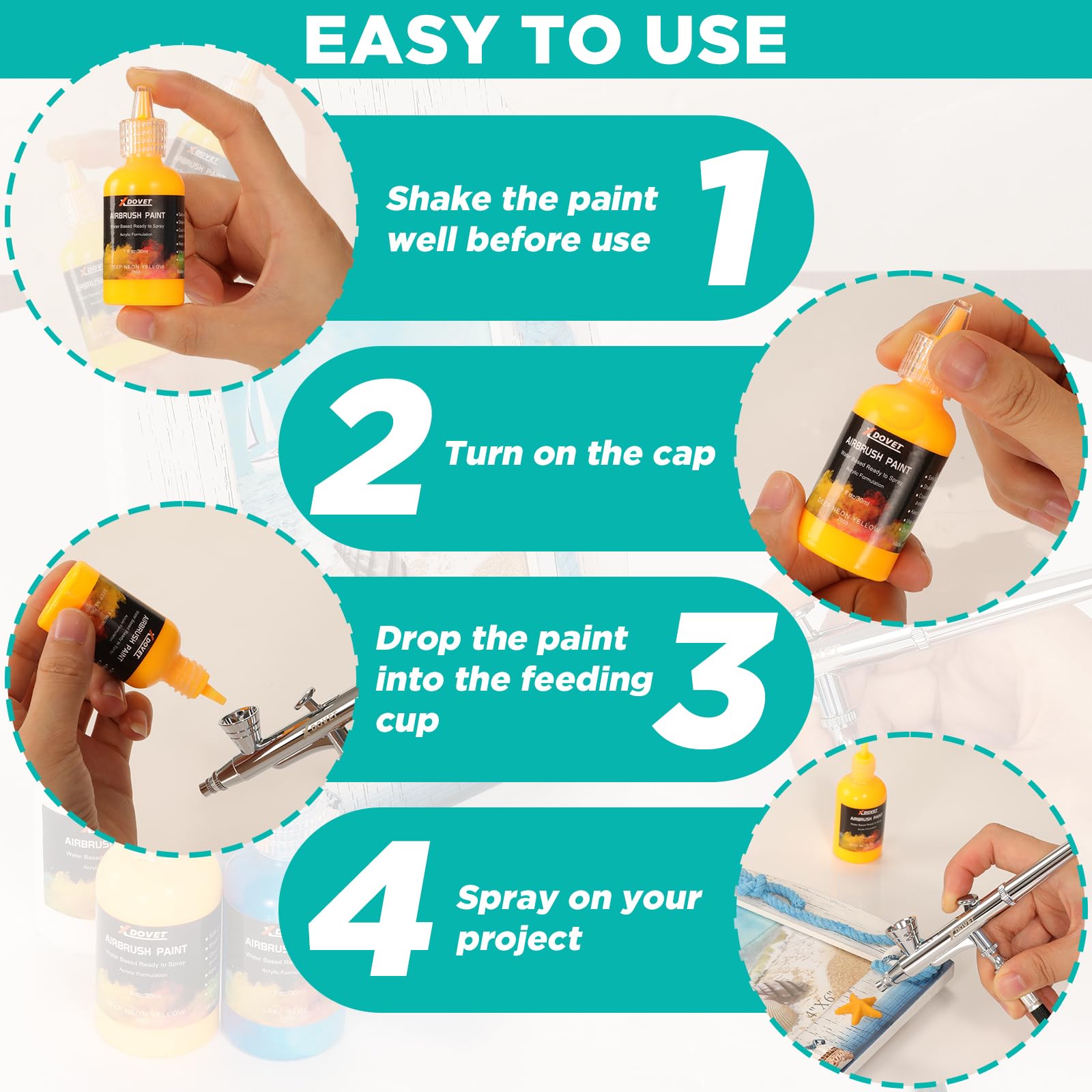 エアブラシ　塗料多数 広範囲用エアブラシ0.5mm口径でもこの方法でパーツ細部を塗装