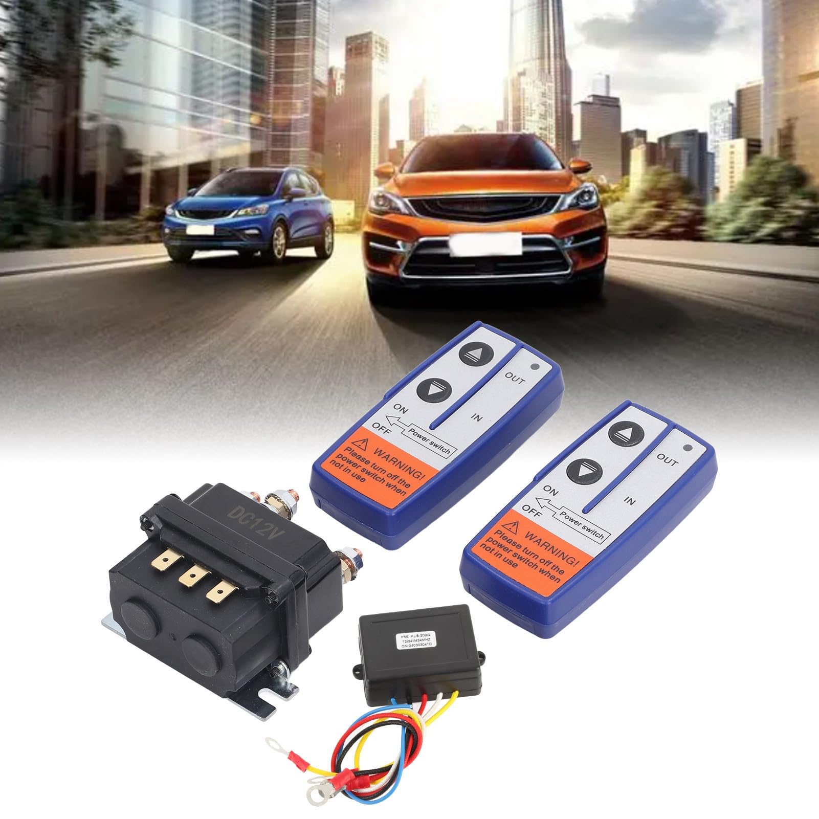 Relé de Cabrestante Industrial de 12V y 250A, Interruptor de Contactor de relé de Control Remoto para Cabrestante de ATV UTV de 2000 a 5000lbs con 6 Tapas Protectoras Ovsor