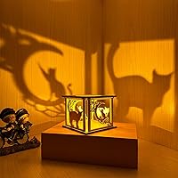 Vista 6 de Portavelas pequeños de madera con diseño de gato en la luna, farol rústico de Ramadán, luces decorativas para interiores para casa de campo, cocina