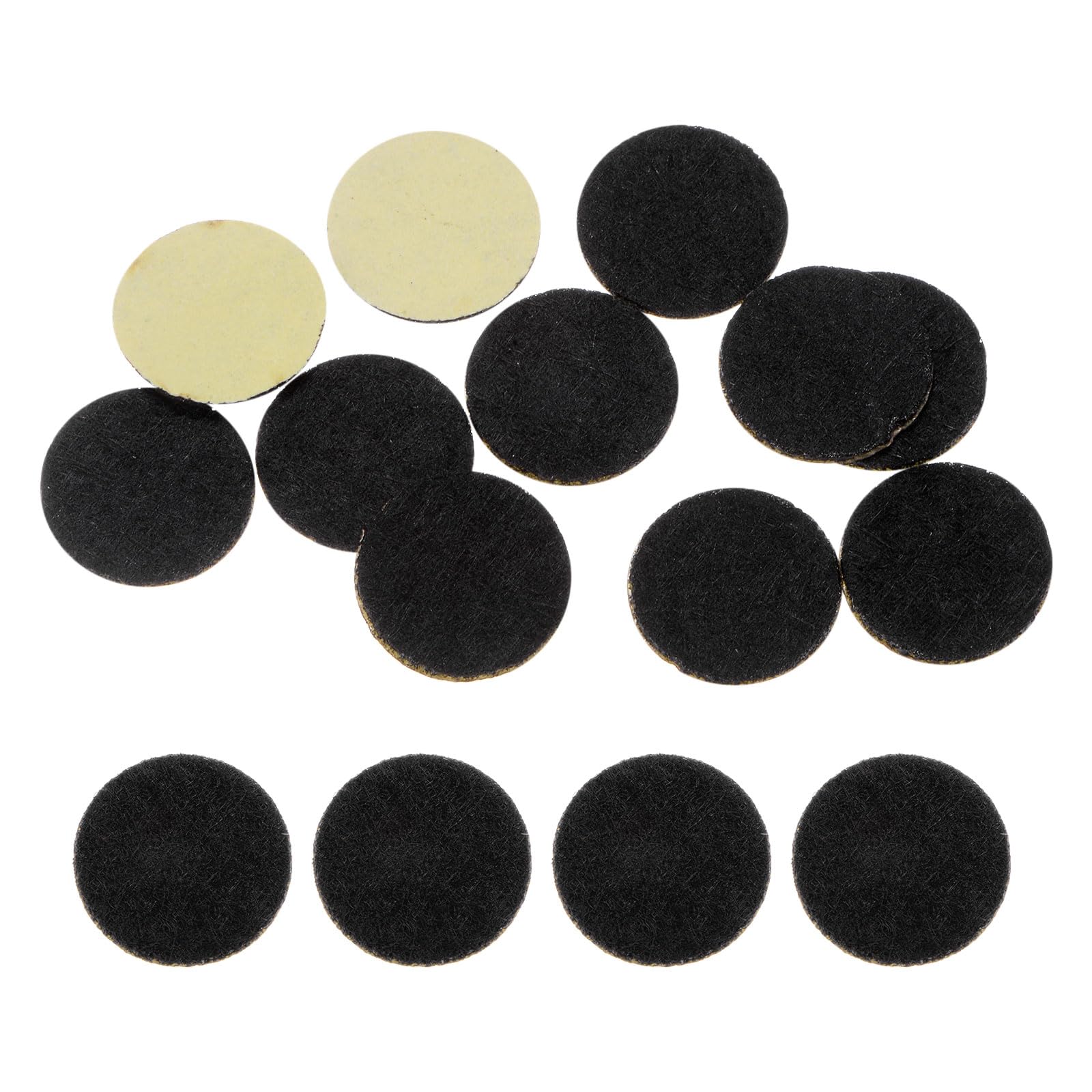HARFINGTON 10pcs Round Adhesive Felt Circles, 13mm 1/2" Pre Cut Felt Craft Stickers Non-Woven Mini Felt Fabric Circles for DIY Sewing Handcraft Cut Projects Craft Finishing, Black