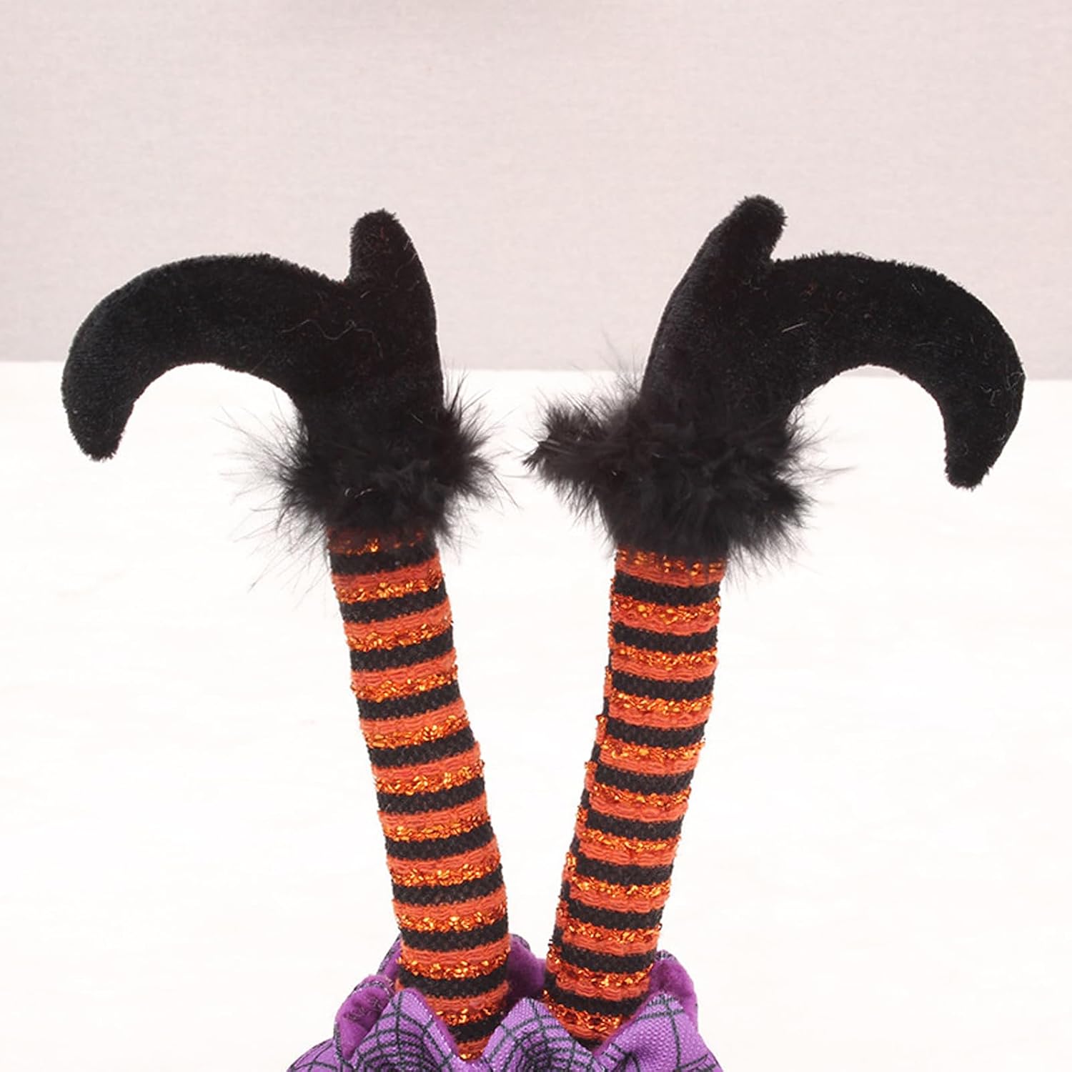 Witch Legs Halloween Decorations Handmade Plush Witch Leg Halloween Party Supplies Indoor Decorations(Orange) image 3