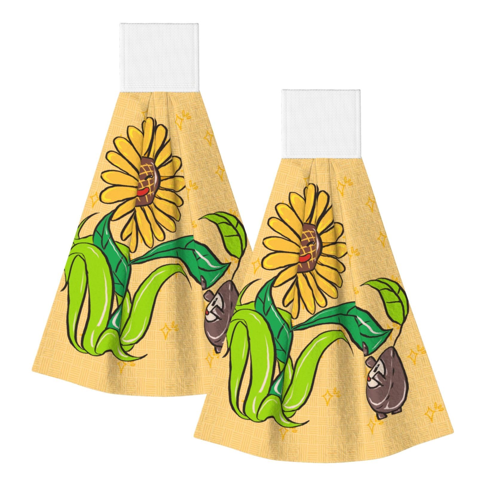 Sunflower seeds and sunflowers Highly Absorbent Dish Towels Soft Coral Fleece Wipe