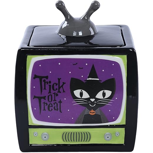 Stephanie Imports Trick or Treat - Vintage TV Halloween Themed Fall Holiday Ceramic Cookie Jar
