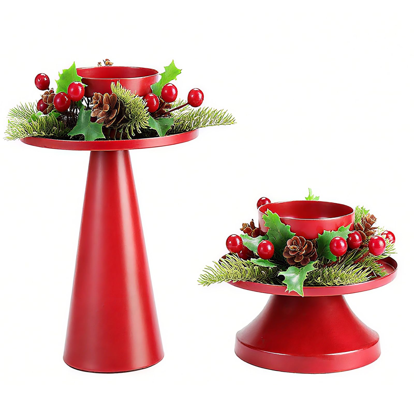 Bougeoirs piliers mariage vintage et centre de table Noël