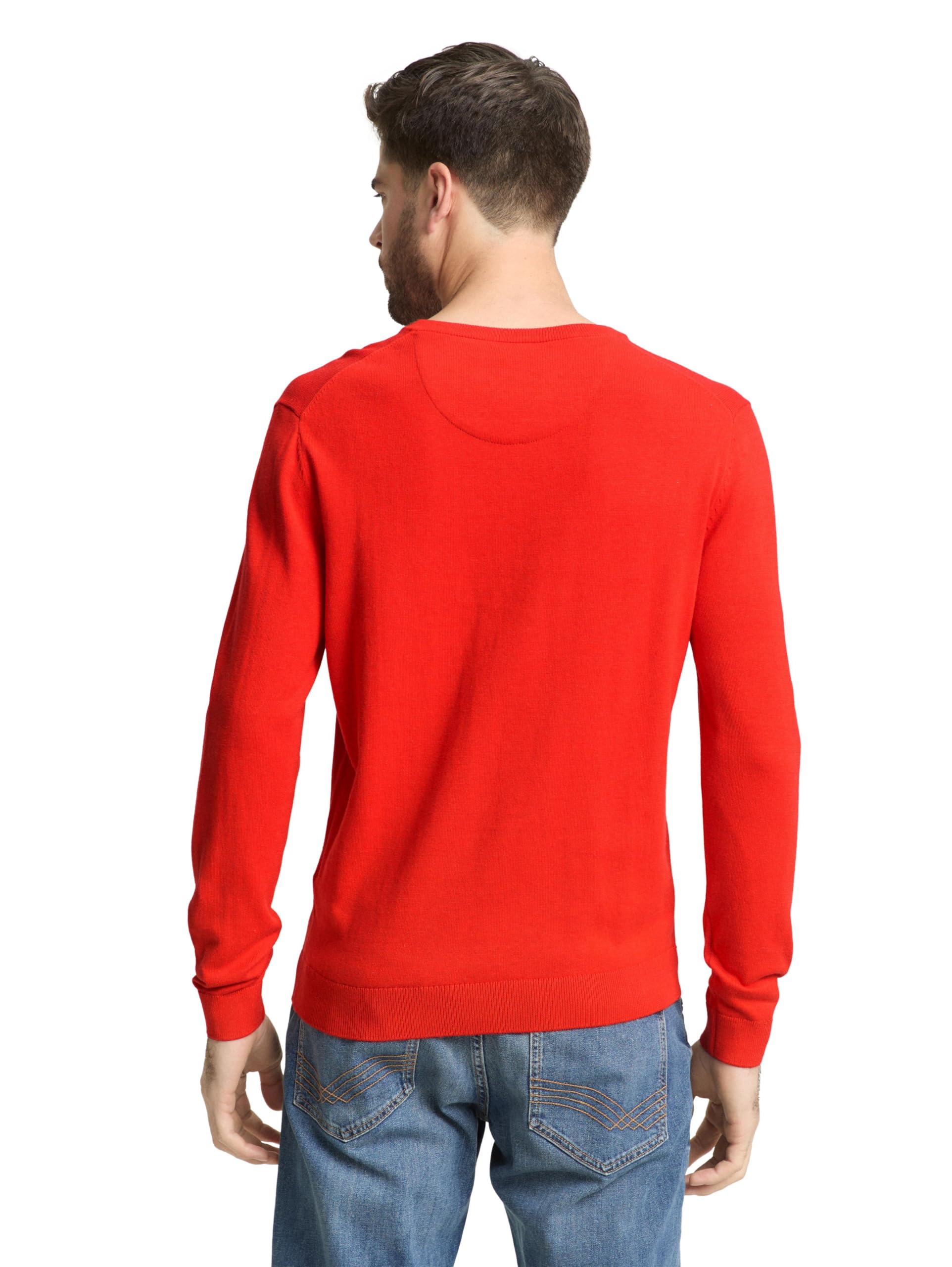 TOM TAILOR Uomini Maglione basic con scollo a V