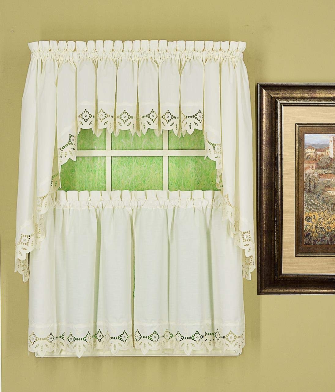 Ecru Battenburg Lace Curtains Curtains & Drapes