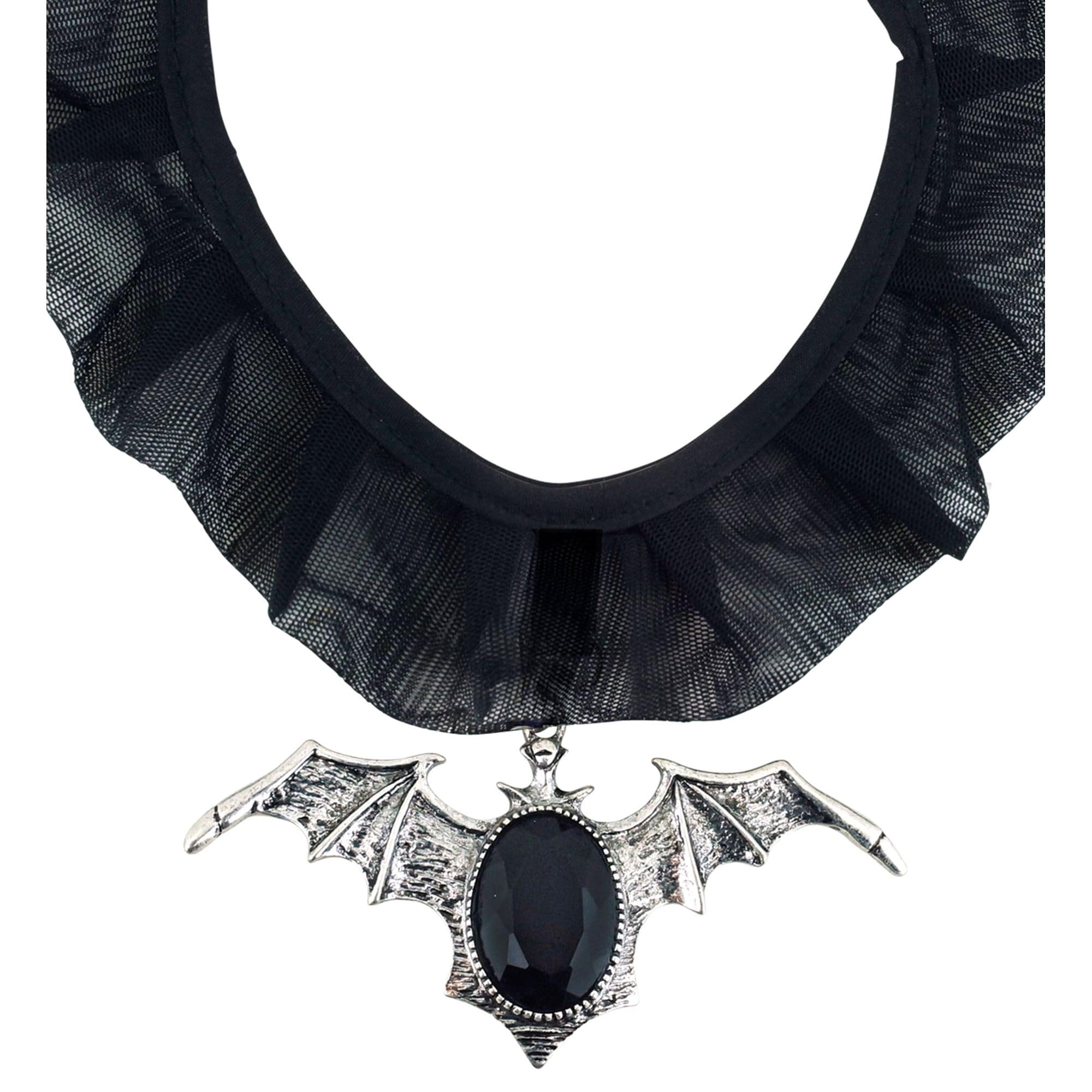 Rubies Adult Halloween Bat Choker Black/Gray