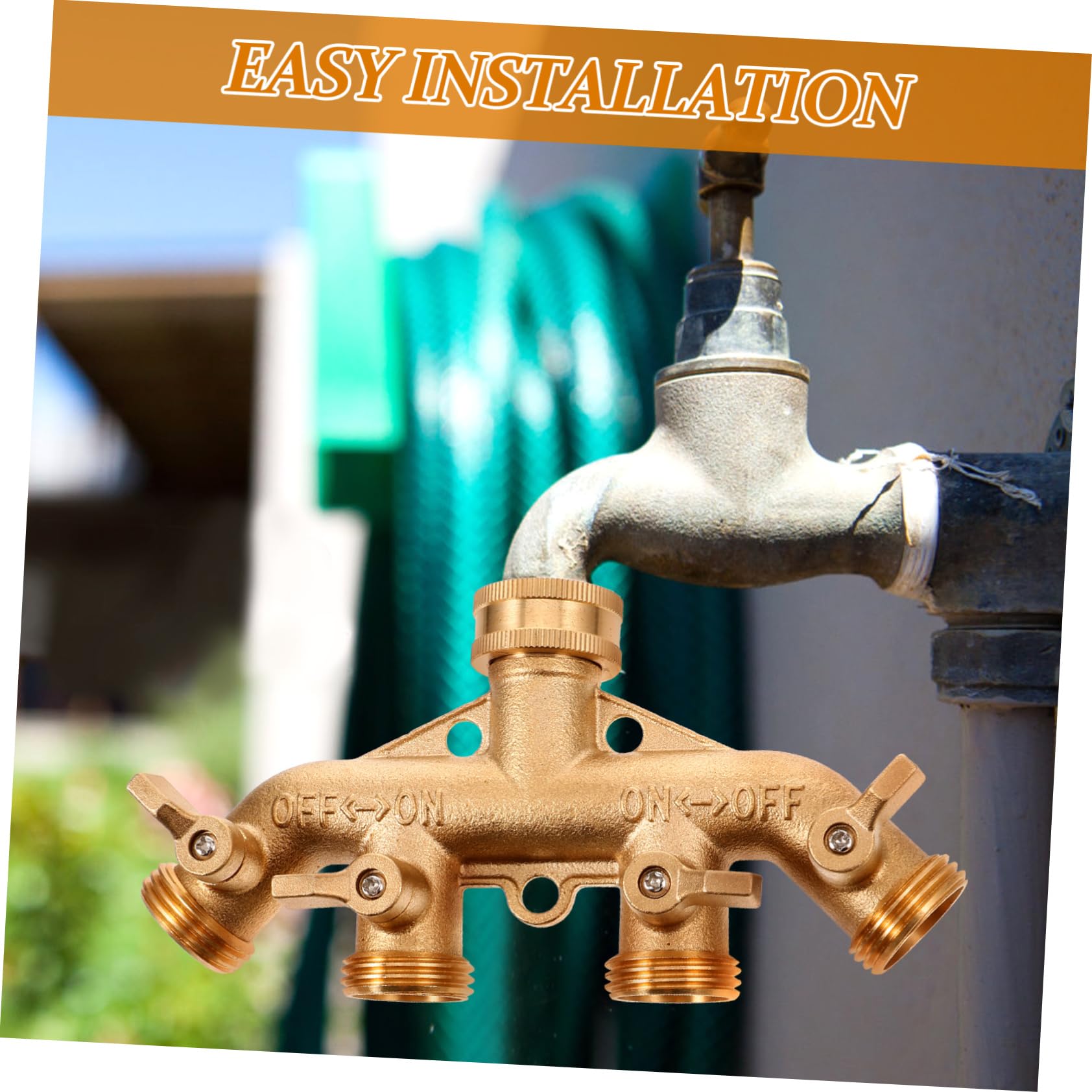 LALAFINA Divisor de Manguera de Vías Adaptador de Conector de Tubería de Jardín Latón para Conexión de Agua Accesorios de Conexión Rápida para Manguera de Jardín Uso Jardinería y Riego
