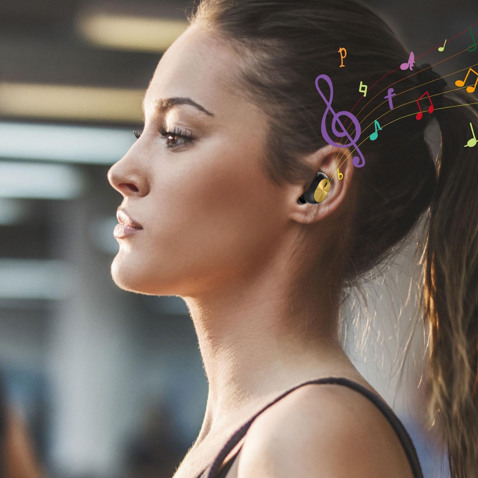 Kompakte Ohrhörer – Hi-Fi-Sound, leichte Kopfhörer mit klarem Audio, bequeme Passform, tragbares Headset für Fitnessstudio, Workout, , Reisen, Studium, Meetings, Anrufe, Radfahren