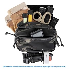 KRYDEX Tactical Drop Pouch Sub Abdominal Carrying Kit Bag Tactical Fanny Pack with Hook and Loop Panel for Tactical Vest Chest Rig (MCBK)