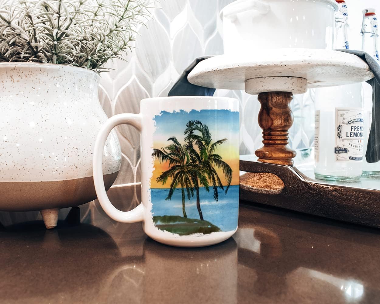 Caroline's Treasures 8551CM15 Palm Tree Dishwasher Safe Microwavable Ceramic Coffee Mug 15 ounce, 15 ounce, multicolor