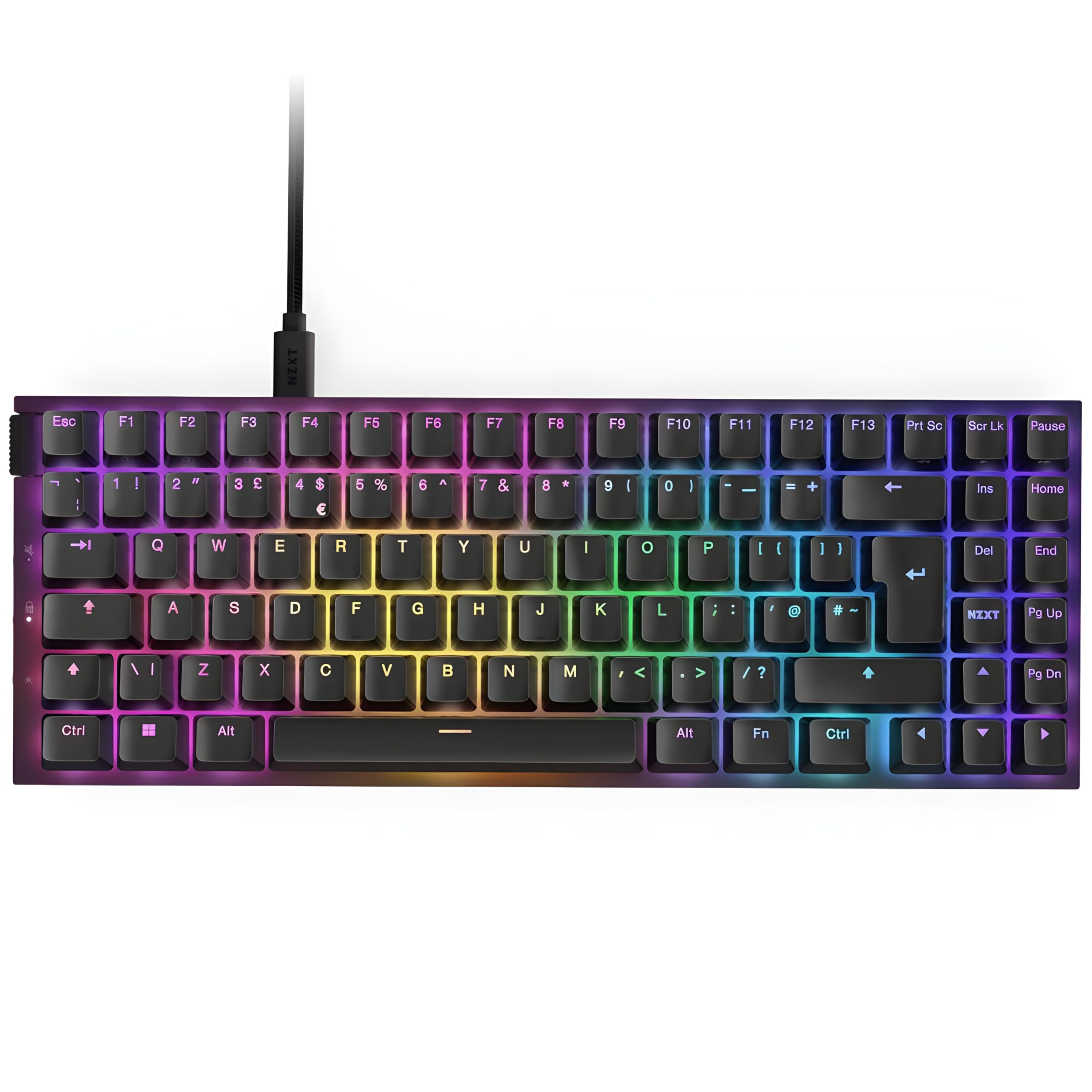 NZXT Function 2-2024 Full-Size Optical Gaming Keyboard | Illuminated RGB | 8K Polling Rate | Linear Optical Switches | Adjustable Actuation | Hot Swappable | Wrist Rest | Black UK (QWERTY) — view 21