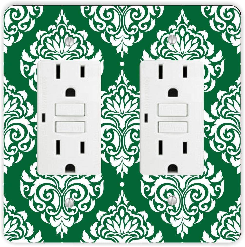 Grey Seamless Damask - Light Switch Cover - Double Rocker