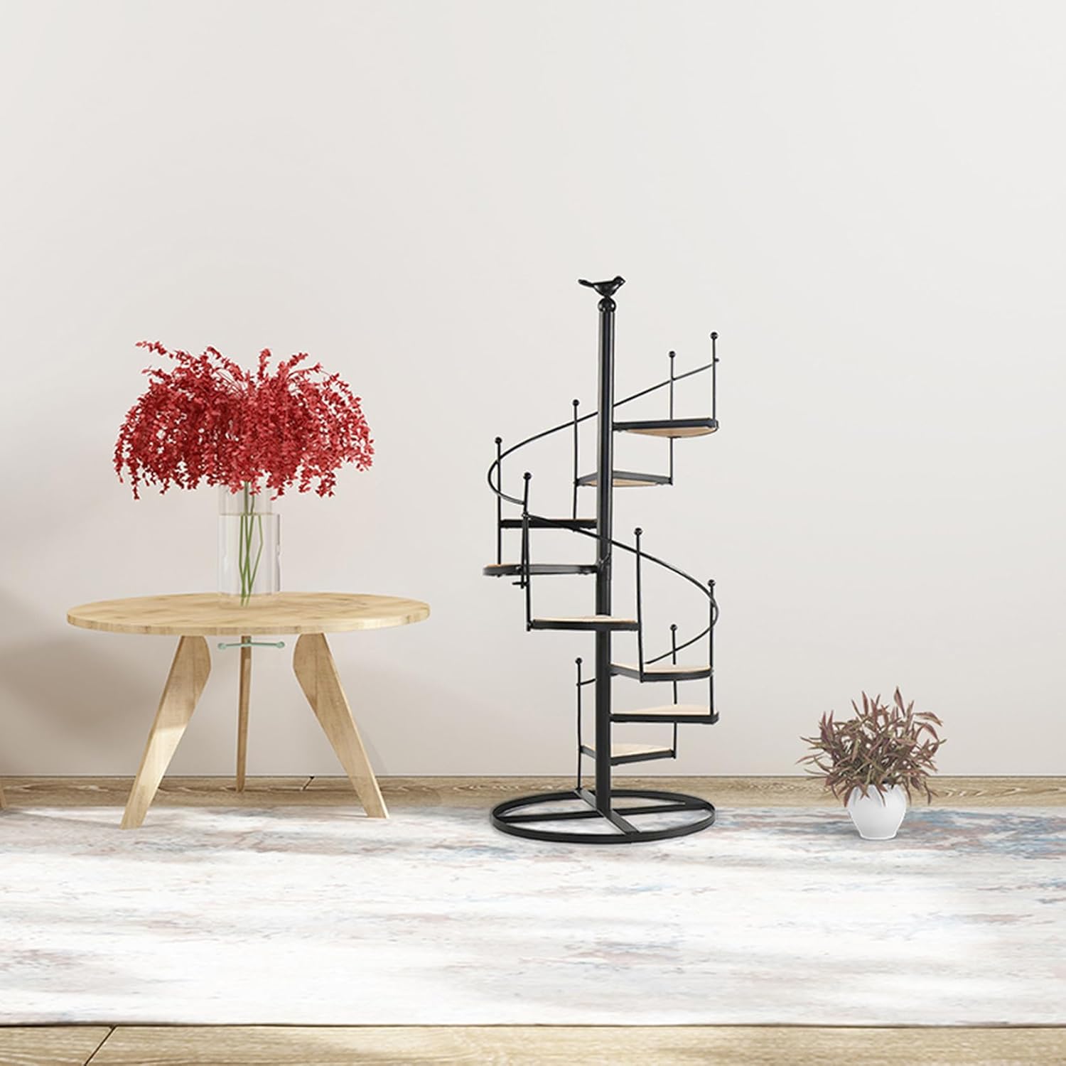 GZGZ] アイアン フラワースタンド 花台 ブラック ガーデンスタンド