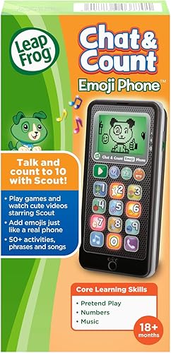 Miniatura 7 de LeapFrog Chat and Count Emoji - Teléfono blanco gran regalo para niños y niñas Negro