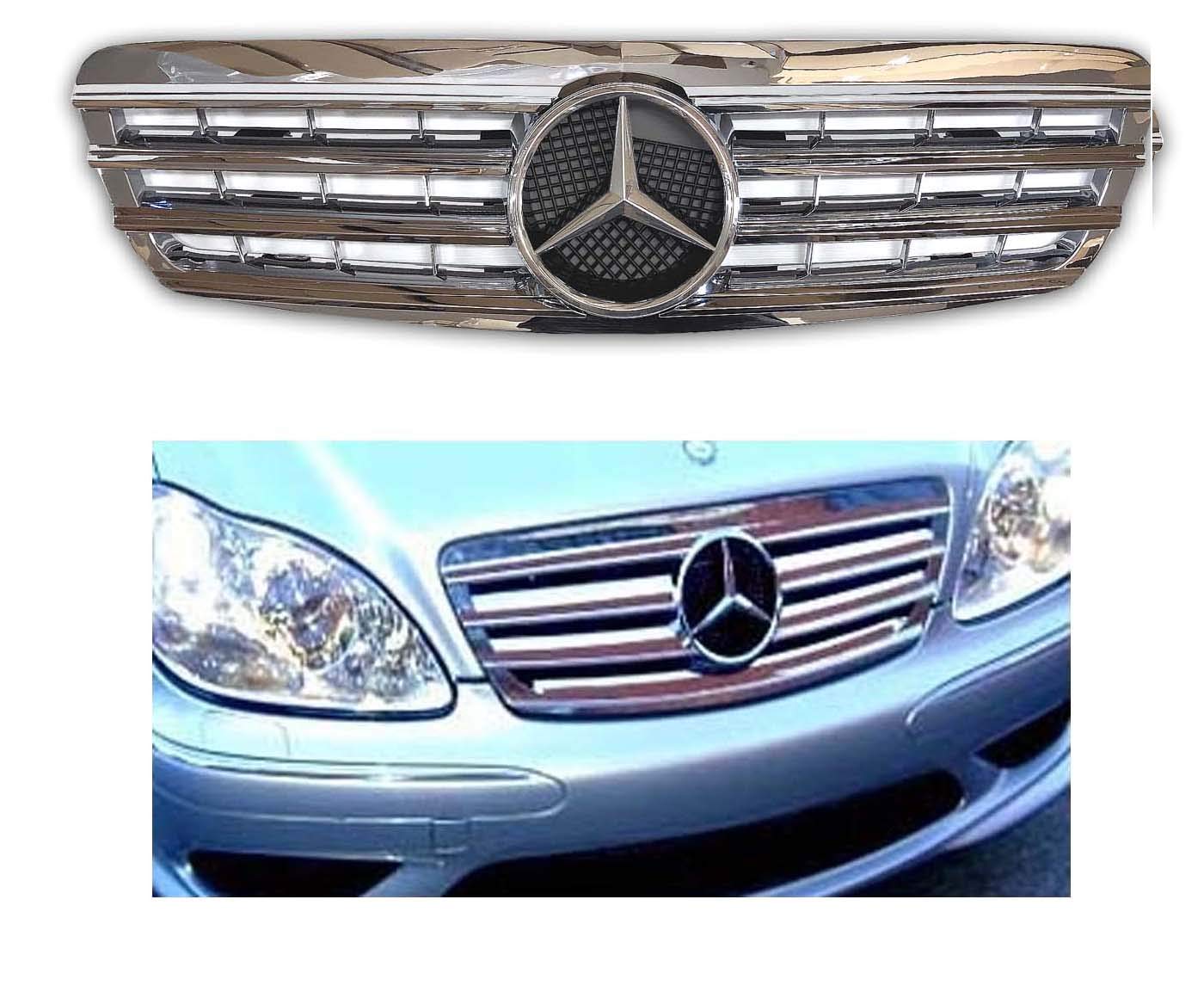 Mercedes Benz S Class 00 01 02 S430 S500 S600 S55 W2 Grille All Chrome Star Custom Front Hood Bumper New Amg Style New 380 Buy Online In Bermuda At Desertcart