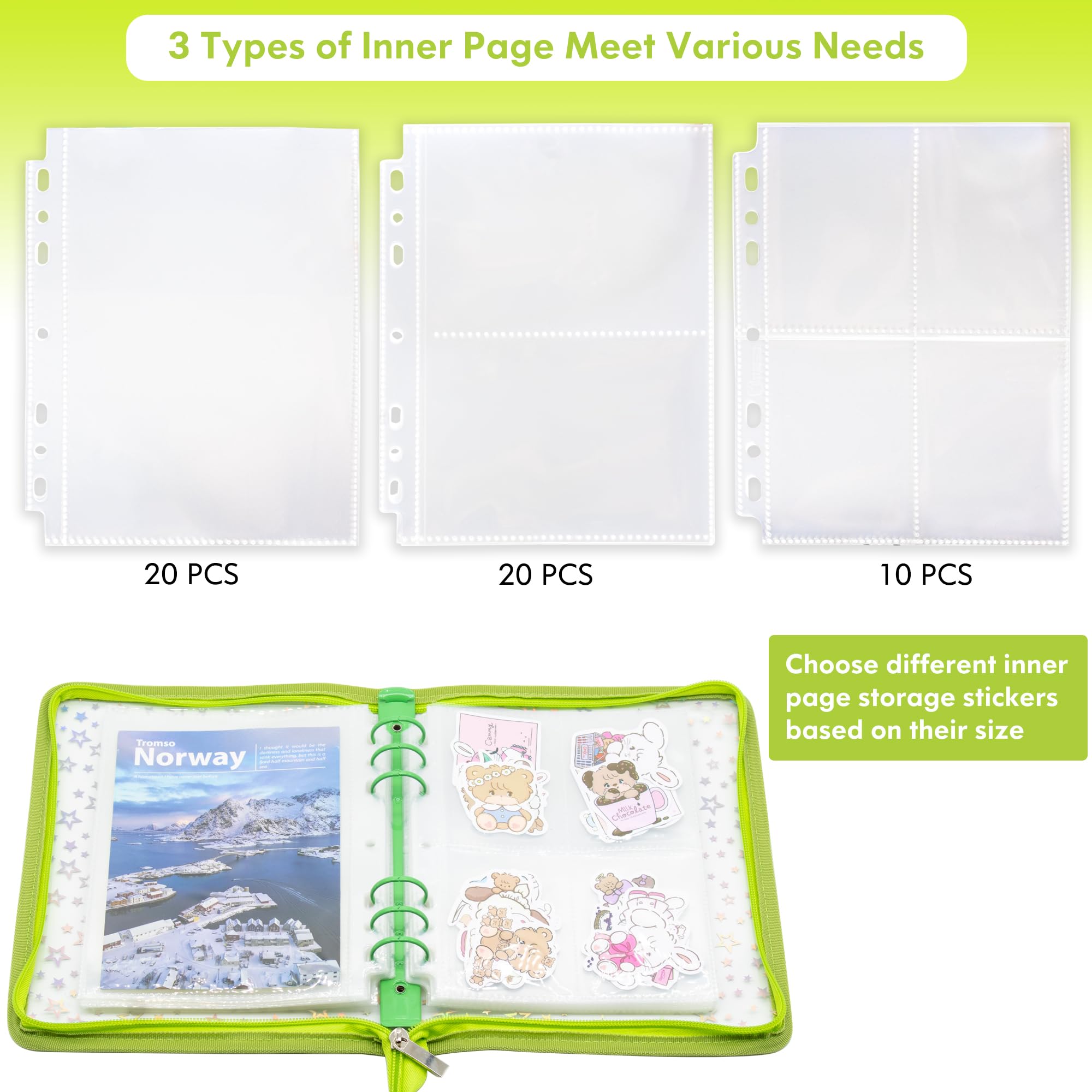 4-in-1 sticker opbergorganizer, A5 sticker verzamelen boek album houder