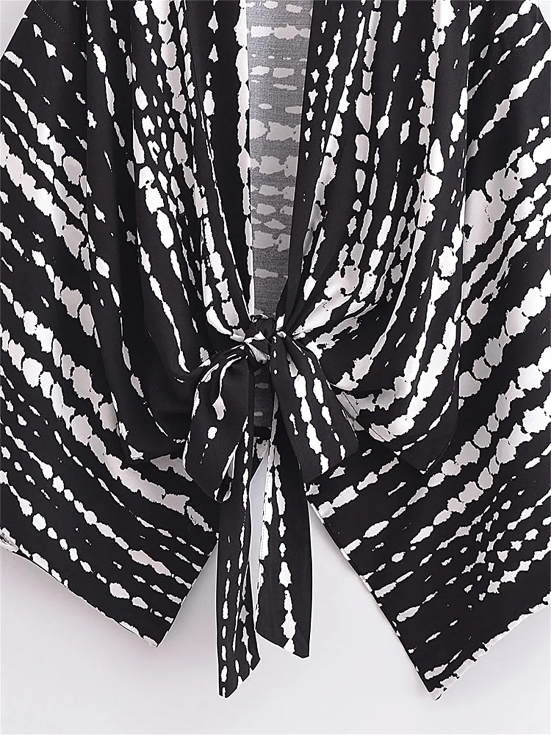 Disimlarl Costumi da bagno corti kimono da donna con stampa nera maniche a pipistrello bohemien bikini copricostume da spiaggia
