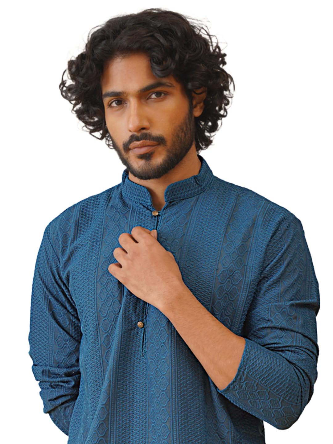 jompers Men's Cotton Regular Fit Embroidered Kurtas-picture-11