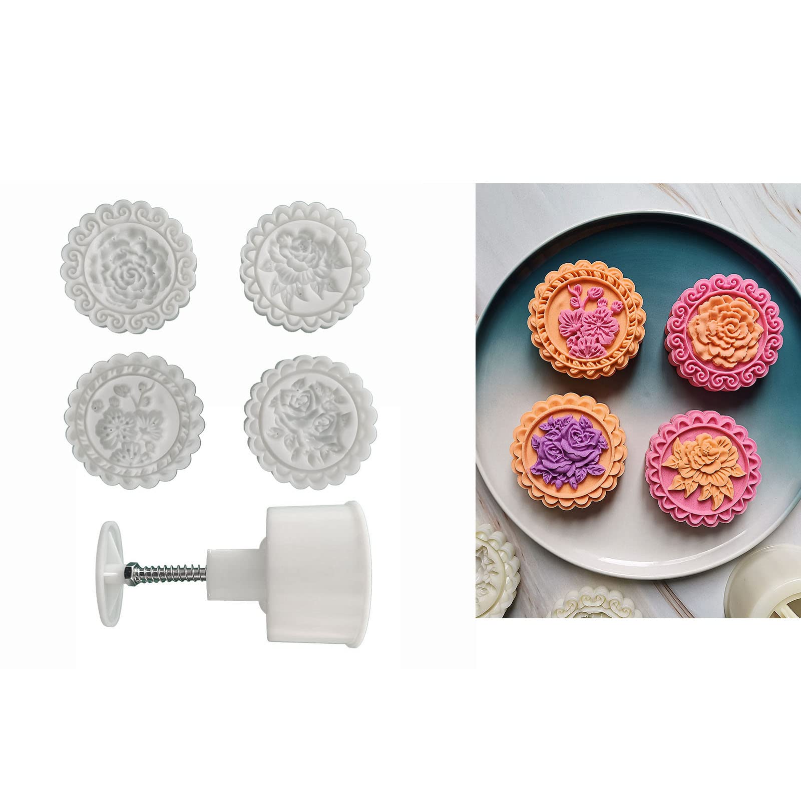 HapGlan Flower Bean Cake Mould Set Cake Model Printed with Ice-skin Baking Tool Cookie Dessert Cutter