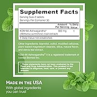 Vista 2 de EZ Melts Dissolvable KSM-66 Ashwagandha, 300 mg, Sugar-Free, Stress, Sleep and Mood Support Supplement, 30-Day Supply, Peppermint Chill-Flavor - 1