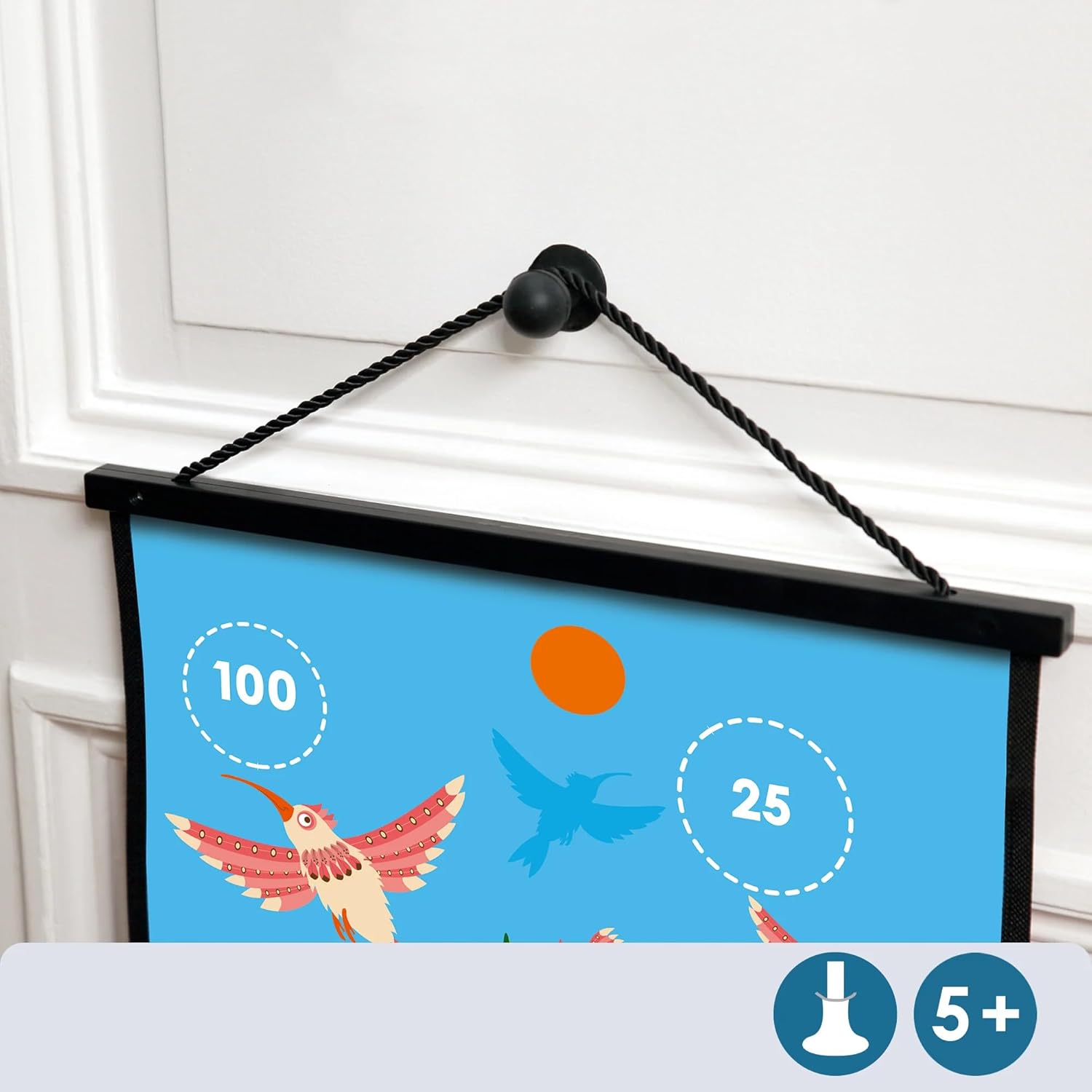 Scratch - Children's Game with Dartboard and Throwing Arrows - Board Game for Girls and Boys from 3 Years Old - Plastic Pointed Dart - Hummingbird Theme