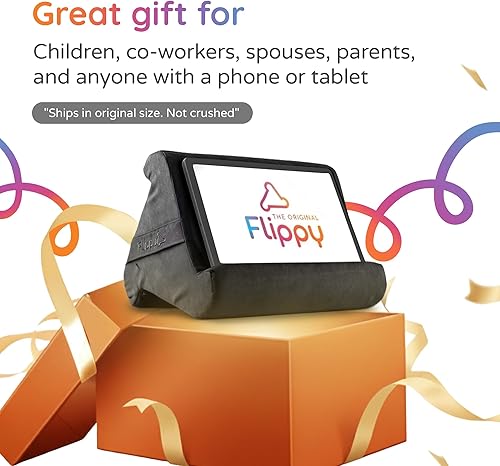 Flippy Original Tablet Pillow Stand & iPad Holder, Gift for Book Lovers & Readers, Multi-Angle Stand with Storage for Lap, Desk & Bed, Compatible