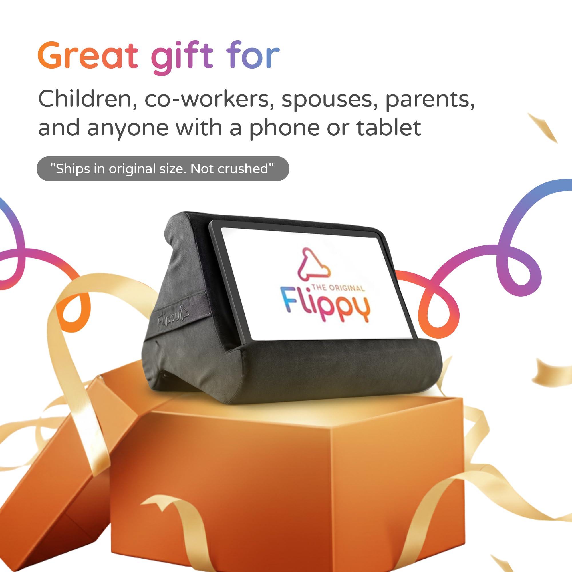 Flippy Original Tablet Kissenständer & iPad-Halter, Geschenk für Buchliebhaber & Leser, Multi-Winkel-Ständer mit Stauraum für Schoß, Schreibtisch & Bett, kompatibel mit Kindle, Fire, iPad & Samsung