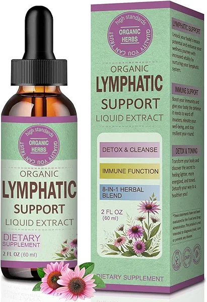 OUROZO Lymphatic Drainage Drops for Lymph System Detox Cleanse, Lymphedema Support Supplement Formula Echinacea, Burdock Root, Calendula Flower, Use with Lymph Massage Tool. 2oz