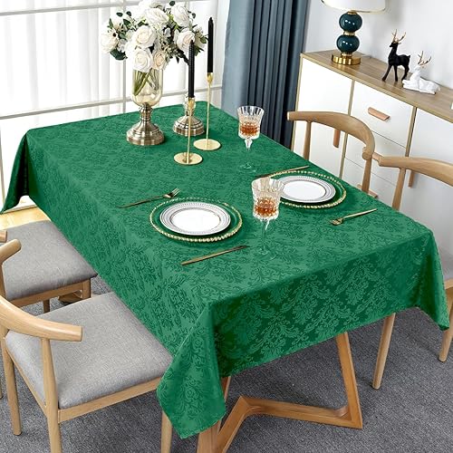 Miniatura 3 de SASTYBALE Mantel rectangular de Navidad de jacquard de 52 x 70 pulgadas, mantel de damasco impermeable sin arrugas, mantel de poliéster suave para